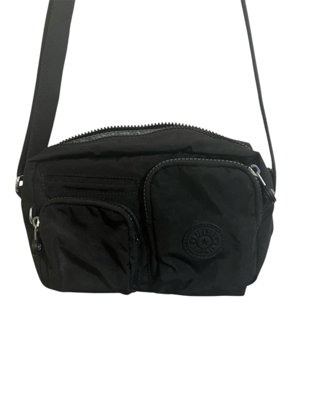 Kipling Black Nylon Compact Crossbody Pouch